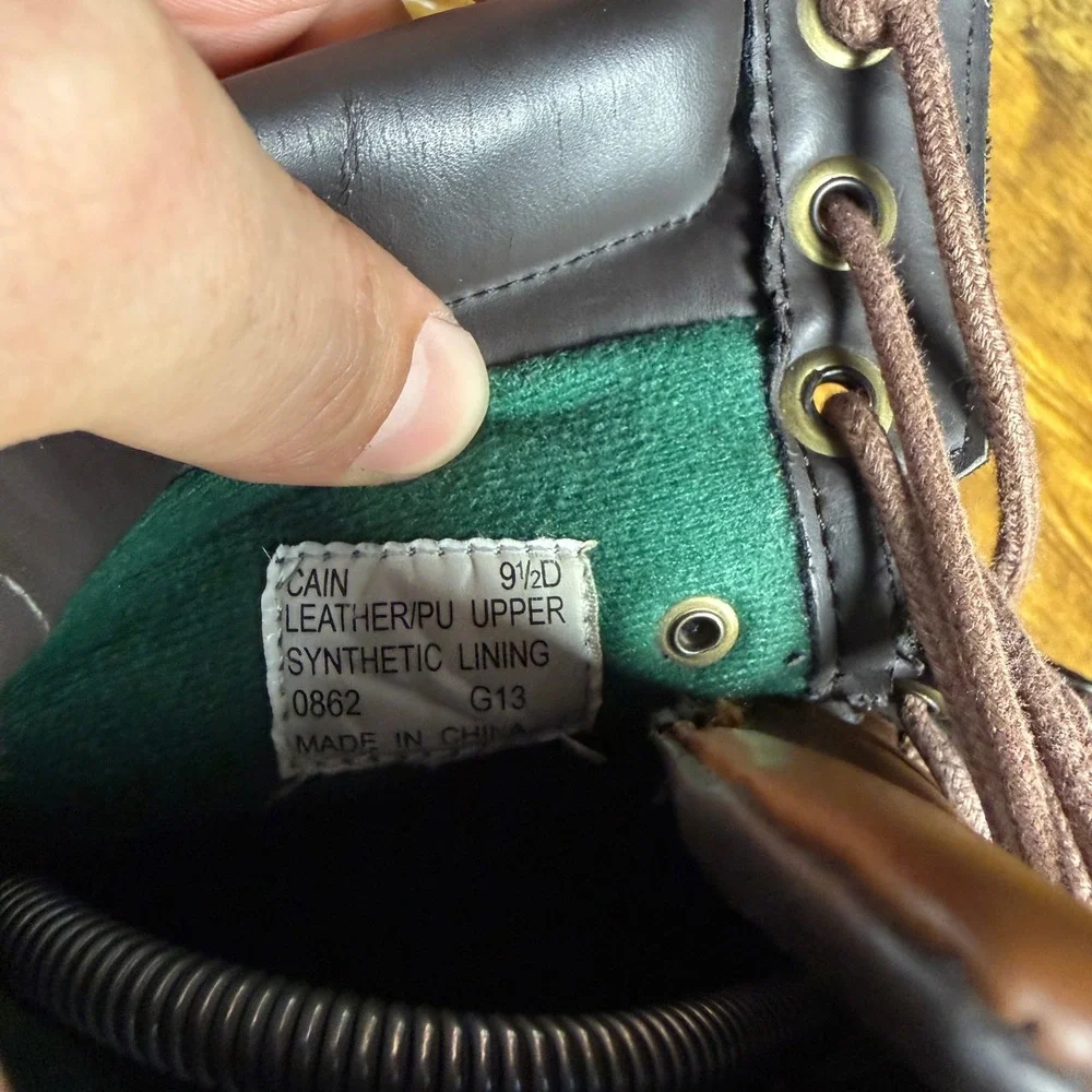 Polo Ralph Lauren Cain 0862 Brown Leather PU Duck Boots Mens 9.5D